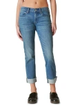 LUCKY BRAND SWEET STRAIGHT RAW HEM MID RISE CROP STRAIGHT LEG JEANS