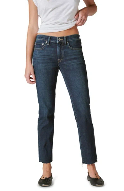 LUCKY BRAND SWEET STRAIGHT RAW HEM MID RISE CROP STRAIGHT LEG JEANS