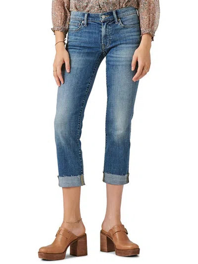 Lucky Brand Sweet Womens Mid-rise Raw Hem Cropped Jeans In Blue