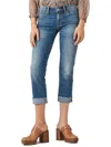 LUCKY BRAND SWEET WOMENS MID-RISE RAW HEM CROPPED JEANS