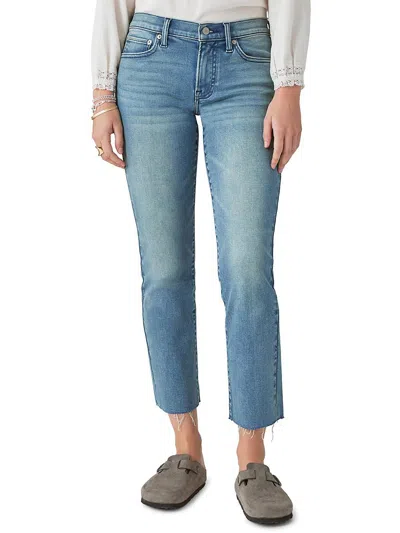 Lucky Brand Sweet Straight Raw Hem Mid Rise Crop Straight Leg Jeans In Darwin Ct