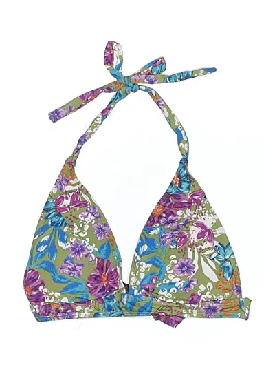 Lucky Brand Swimsuit Top Blue Floral Pattern Swimwear