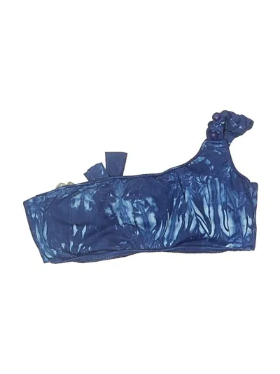 Pre-owned Lucky Brand Swimsuit Top Blue Print Pattern Swimwear
