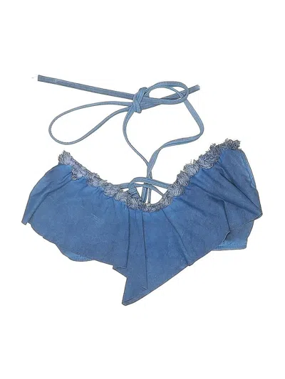 Pre-owned Lucky Brand Swimsuit Top Blue Swimwear