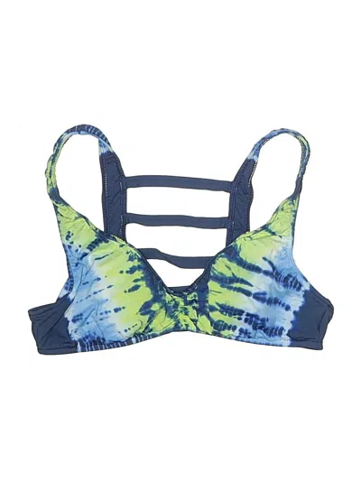 Pre-owned Lucky Brand Swimsuit Top Blue Tie-dye Pattern Swimwear