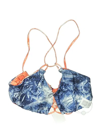 Pre-owned Lucky Brand Swimsuit Top Blue Tie-dye Pattern Swimwear