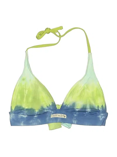 Pre-owned Lucky Brand Swimsuit Top Green Tie-dye Pattern Swimwear
