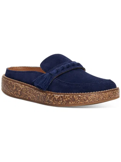 Lucky Brand Taniae Womens Suede Round Toe Loafers In Blue
