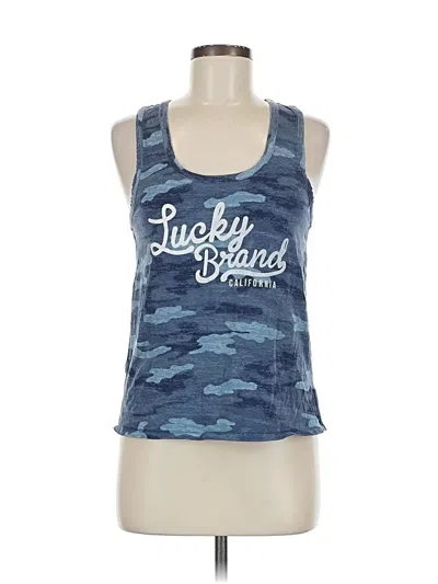 Pre-owned Lucky Brand Tank Top Blue Halter Neckline Tops