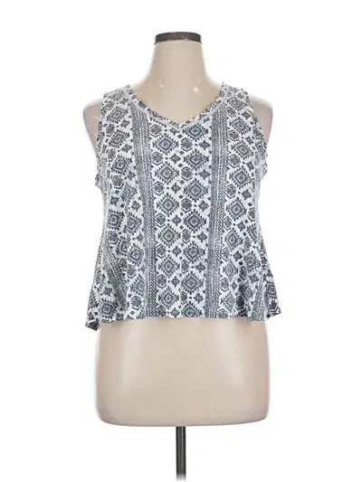 Pre-owned Lucky Brand Tank Top Blue Halter Neckline Tops