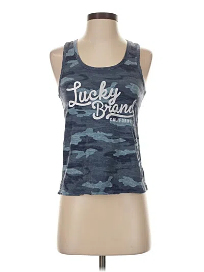 Pre-owned Lucky Brand Tank Top Blue Halter Neckline Tops