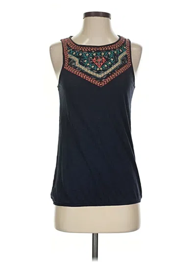 Pre-owned Lucky Brand Tank Top Blue Halter Neckline Tops