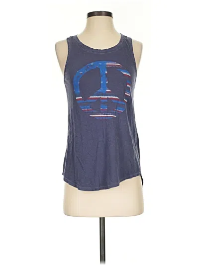 Pre-owned Lucky Brand Tank Top Blue Halter Neckline Tops
