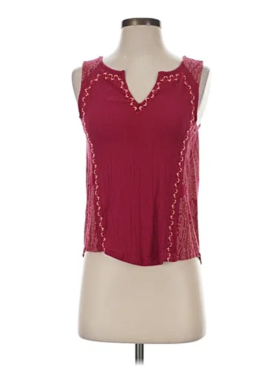 Pre-owned Lucky Brand Tank Top Burgundy Halter Neckline Tops