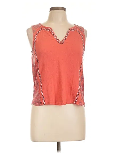 Pre-owned Lucky Brand Tank Top Orange Halter Neckline Tops