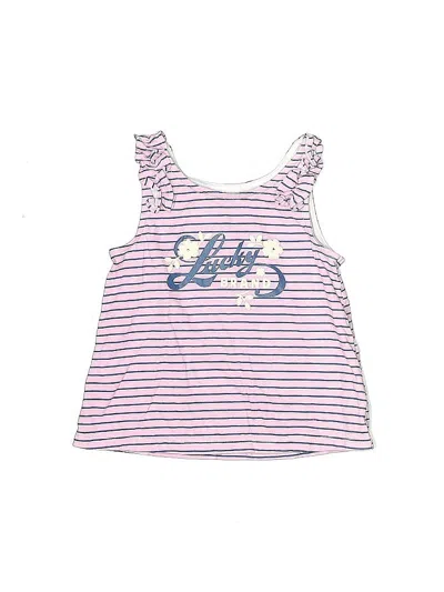 Pre-owned Lucky Brand Kids' Tank Top Pink Ruffles Neckline Tops