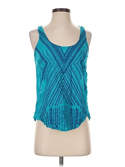 Pre-owned Lucky Brand Tank Top Teal Halter Neckline Tops