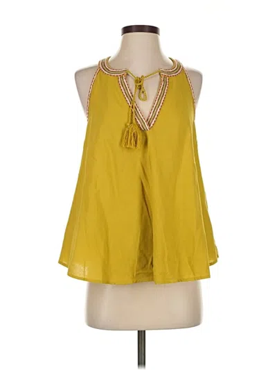Pre-owned Lucky Brand Tank Top Yellow Halter Neckline Tops