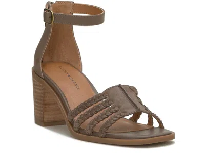 Lucky Brand Tasmina Womens Leather Ankle Strap Heels In Brown
