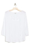 Lucky Brand Tassel Cotton Top In Lucky White