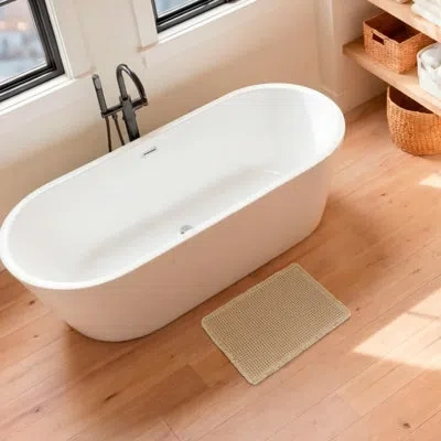 Lucky Brand Taylor Solid Waffle Weave 1-piece Bath Rug In Beige