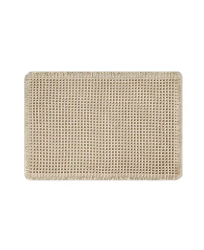 Lucky Brand Taylor Solid Waffle Weave Bath Rugs, 17" X 24" In Brown