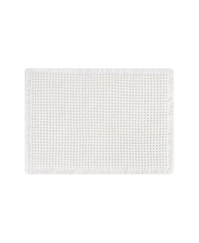 Lucky Brand Taylor Solid Waffle Weave Bath Rugs, 17" X 24" In White