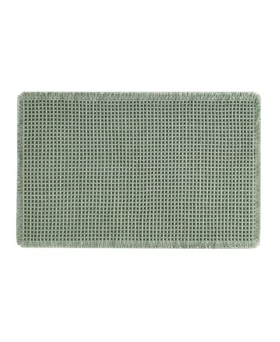 Lucky Brand Taylor Solid Waffle Weave Bath Rugs, 20" X 32" In Blue