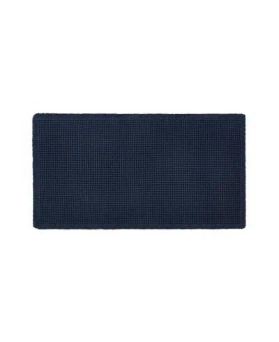 Lucky Brand Taylor Solid Waffle Weave Bath Rugs, 24" X 45" In Blue