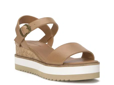 Lucky Brand Tayven Platform Wedge Sandal In Brown