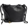 Lucky Brand Tess Drawstring Leather Bucket Bag In Black
