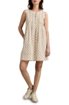 Lucky Brand Textured Pintuck Detail Cotton Blend Shift Minidress In Multi