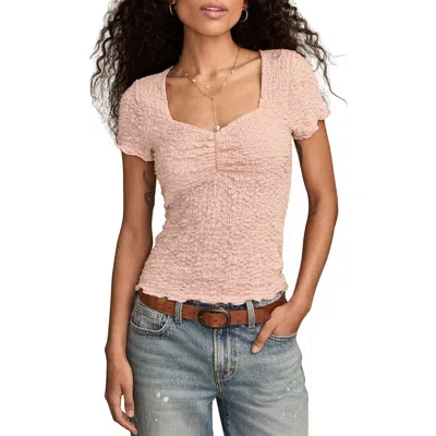 LUCKY BRAND LUCKY BRAND TEXTURED SWEETHEART NECK KNIT TOP