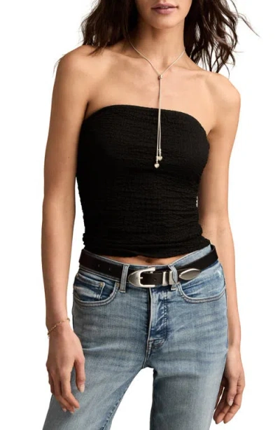 Lucky Brand Textured Tube Top In Black