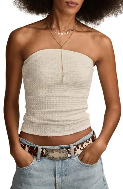 Lucky Brand Textured Tube Top In White