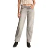 Lucky Brand The Baggy Tapered Straight Leg Jeans In Gray