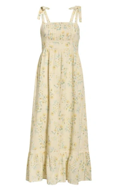 Lucky Brand Tie Strap Sleeveless Midi Dress In Multi
