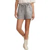 Lucky Brand Tie Waist Hemp Shorts In Indigo Stripe