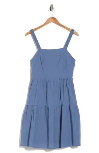Lucky Brand Tiered Midi Sundress In Blue Fin