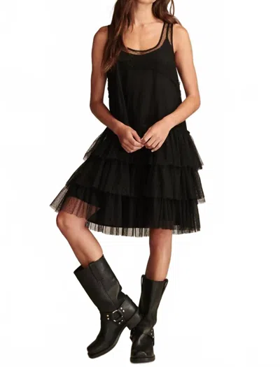 Lucky Brand Tiered Tulle Cocktail Dress In Black