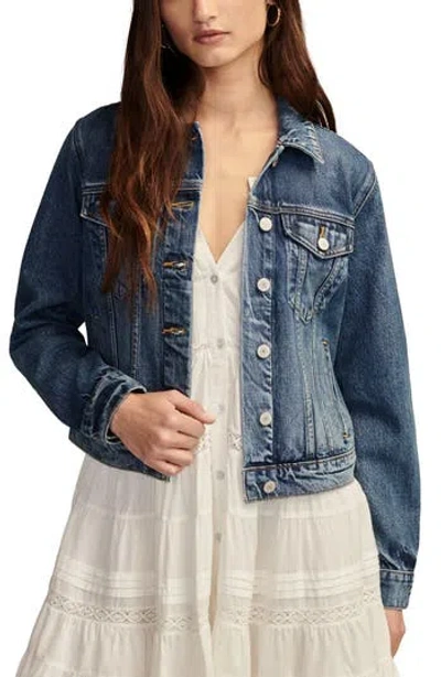 Lucky Brand Tomboy Denim Trucker Jacket In Blue
