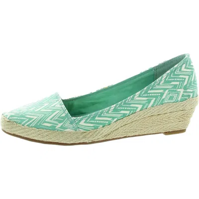 Lucky Brand Tomlinn Womens Canvas Slip On Wedge Heels In Multi