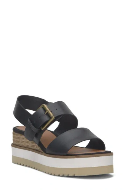 Lucky Brand Turoma Platform Wedge Slingback Sandal In Black