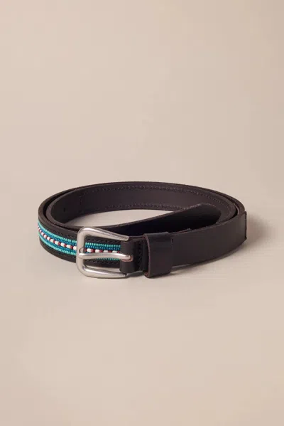 Lucky Brand Turquoise Beaded Leather Belt