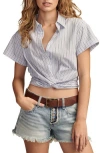 Lucky Brand Twist Front Crop Button-up Shirt