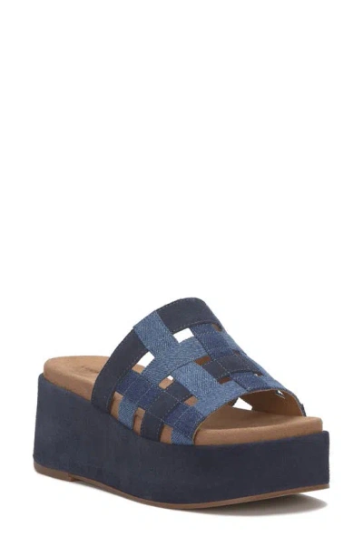 Lucky Brand Ulrich Platform Sandal In Medium Dark Denim