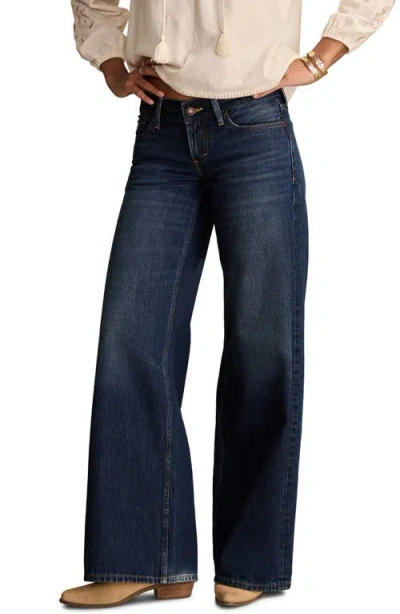 Lucky Brand Ultra Low Rise Baggy Wide Leg Jeans In Blue