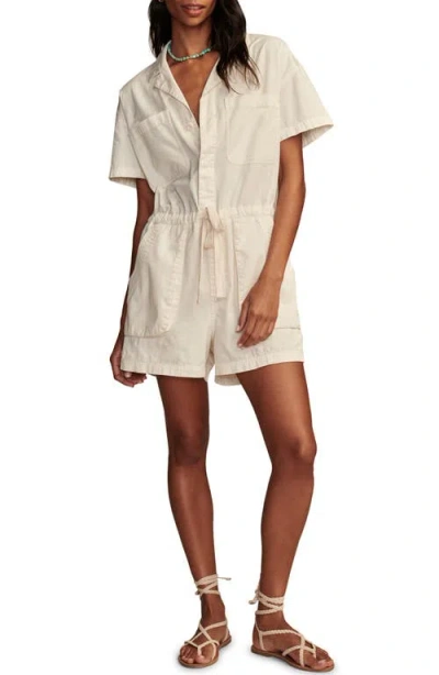 Lucky Brand Utility Cotton Romper In Tofu
