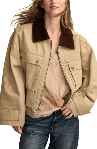 Lucky Brand Utility Crop Jacket In Brown