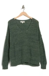 Lucky Brand V-neck Pullover Sweater In Green